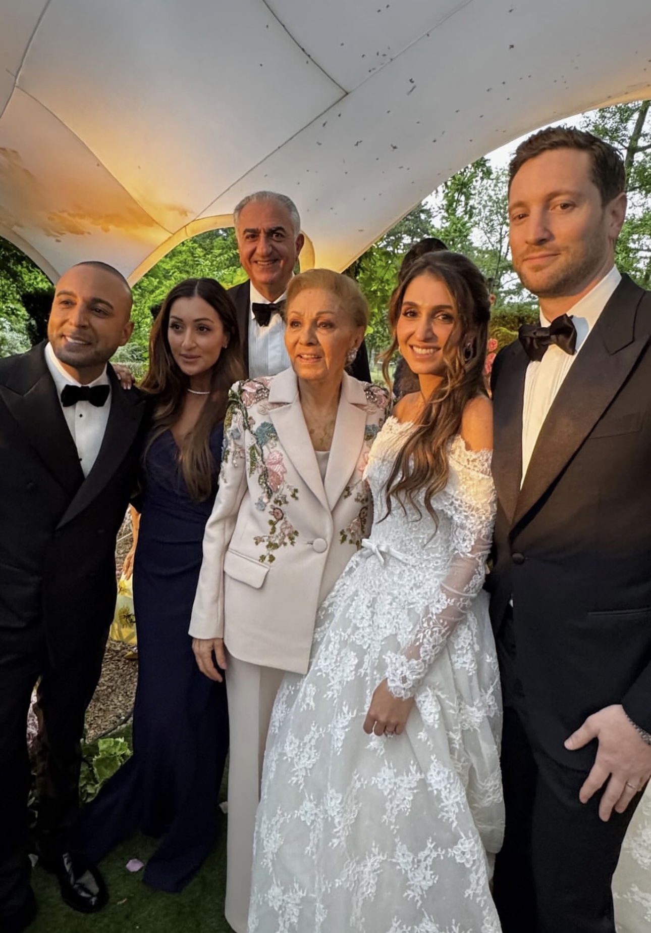 Warmest congratulations to Her Imperial Majesty Empress Farah Pahlavi,  Crown Prince Reza Pahlavi, Princess Yasmine Pahlavi, and the entire family  on their daughter's wedding. Wishing the newlyweds a lifetime of love and, image size:1290x1847